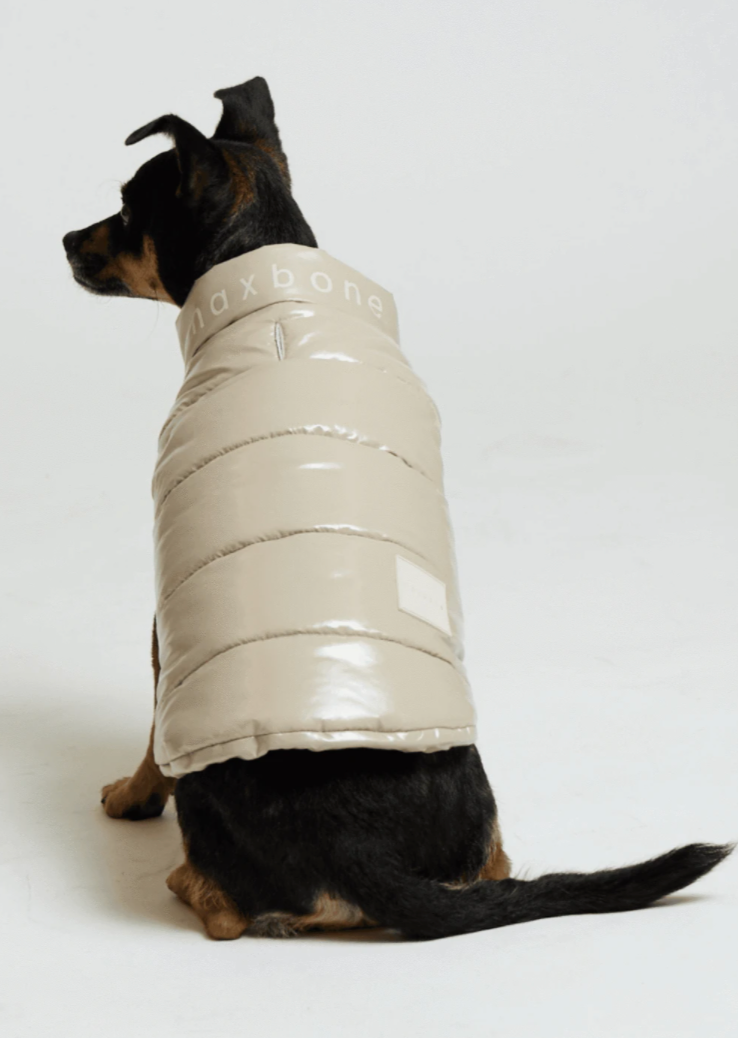 Arabella Puffer Vest Jacket - Sand | Designer Dog Clothing