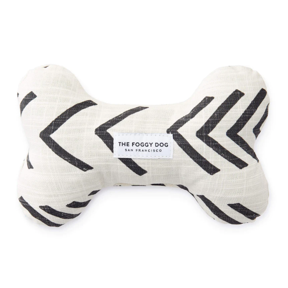 Modern Mud Cloth Natural Squeaky Bone Toy