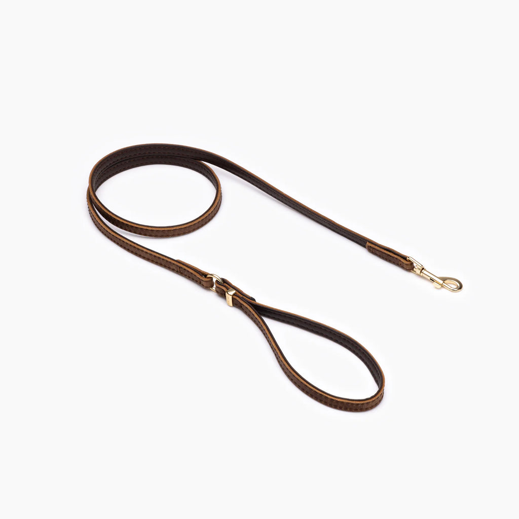 Oxford Leather Dog Leash (Lite) - Brown