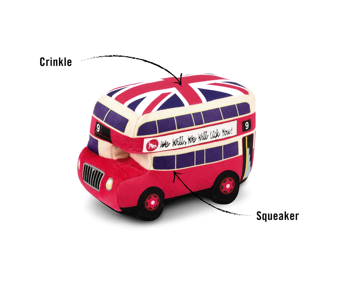 Lickety Split London Bus Plush Dog Toy