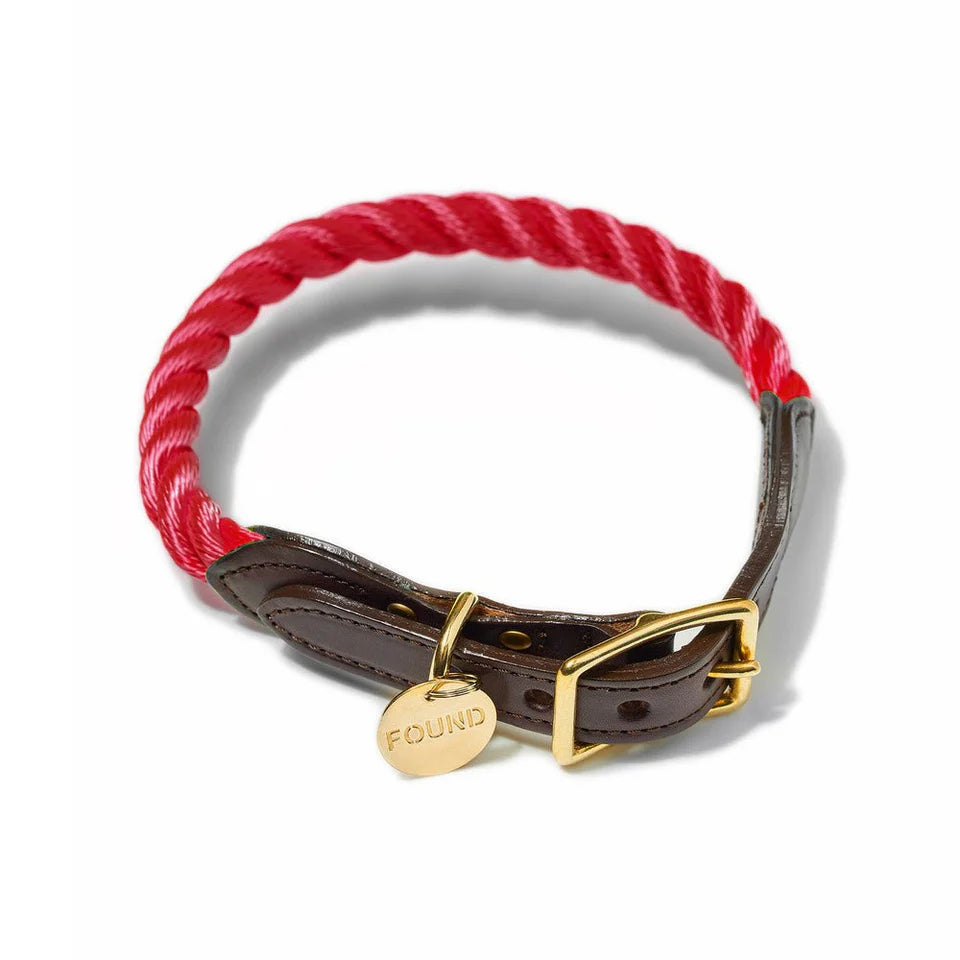 Found My Animal Adjustable Rope Collar - Red