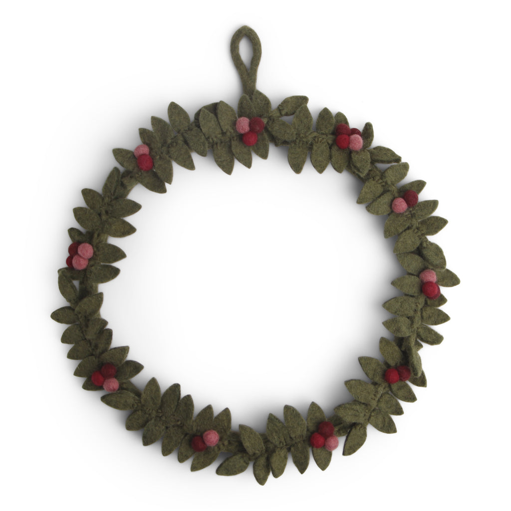 Big Green Wreath with Red Berries