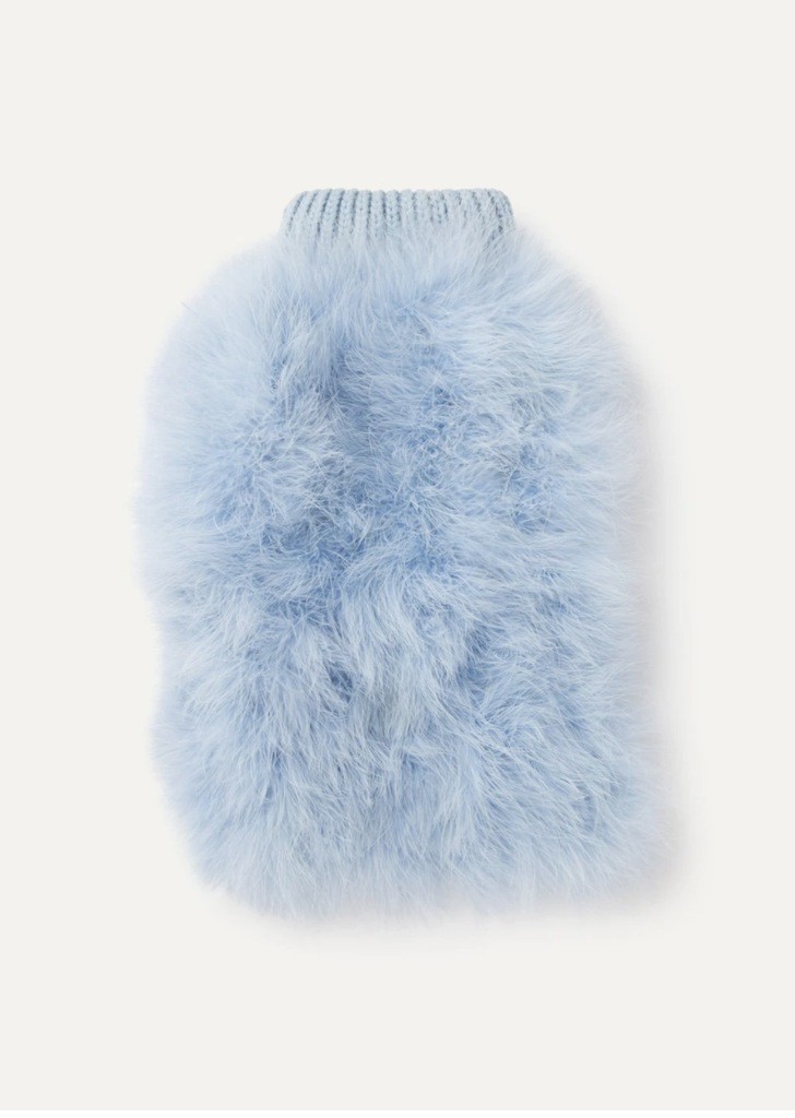 Christian Cowan x maxbone Designer Feather/Knit Jumper - Light Blue