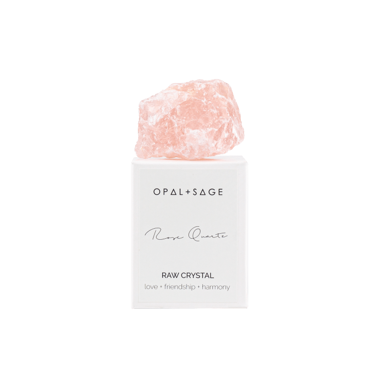 Opal + Sage Rose Quartz - Raw Boxed Crystal