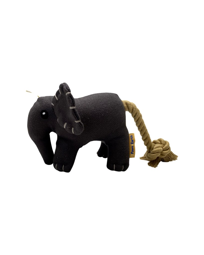 Elephant Stuffed Dog Toy with Rope Tail
