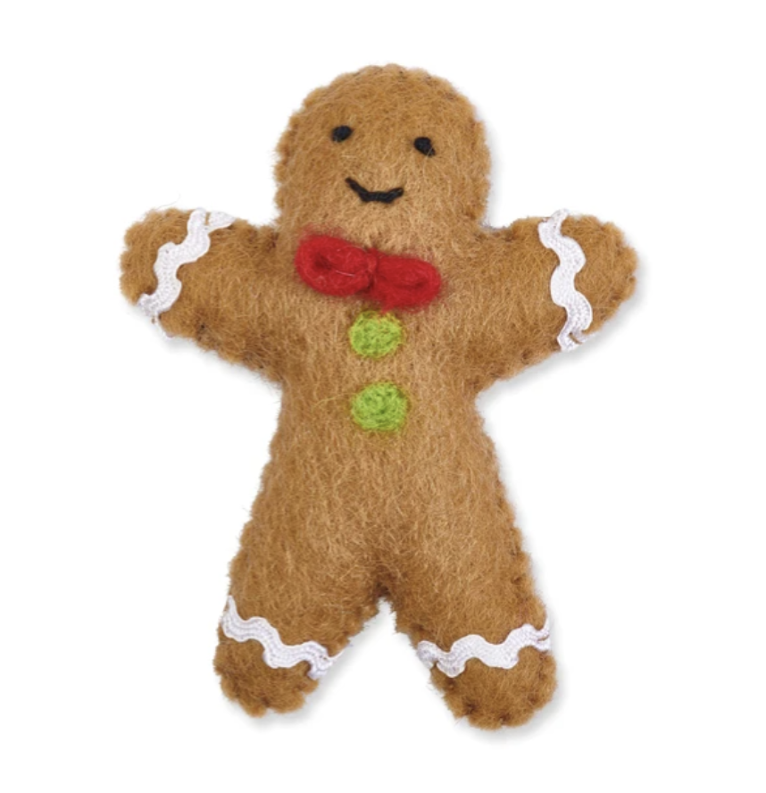 Gingerbread man holiday catnip toy