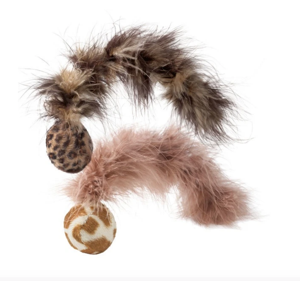 Cat Feather & Ball Toy with Catnip