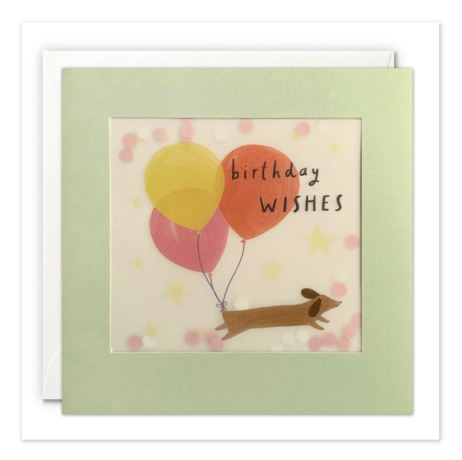 James Ellis - Dog & Balloons Shakies Birthday Card
