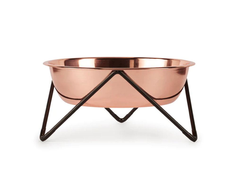 Luxe Woof Bowl - Black Base/Copper Bowl