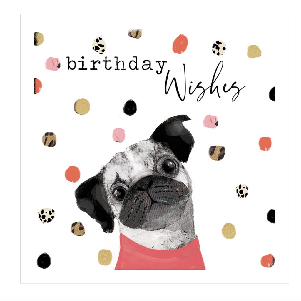 Pug Dog Birthday Wishes Tag