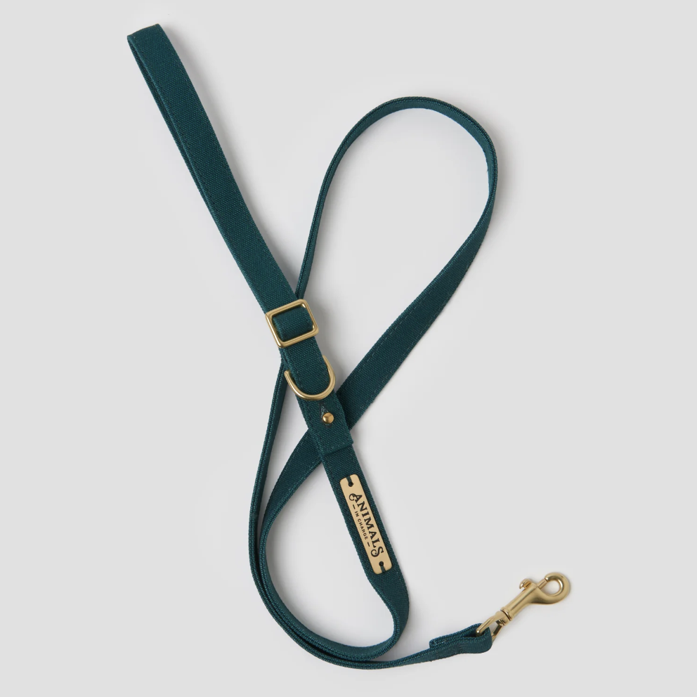 Forest Green Organic Canvas Dog Leash