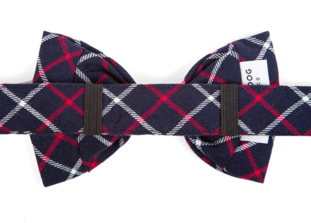 Oxford Plaid Dog Bow Tie - Large