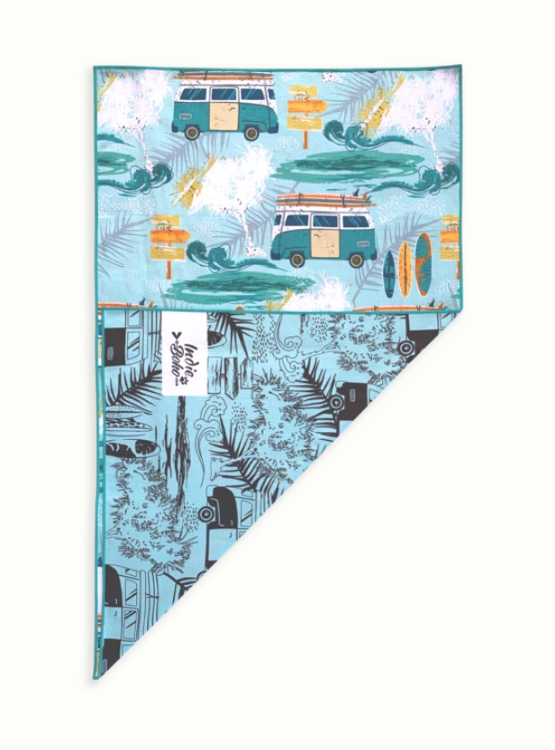 Byron Surf Dog Pet Travel Bath Towel by Indie Boho
