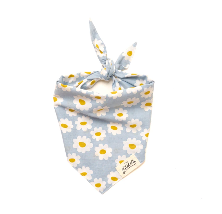 Blue Daisy Chains - Designer dog bandana