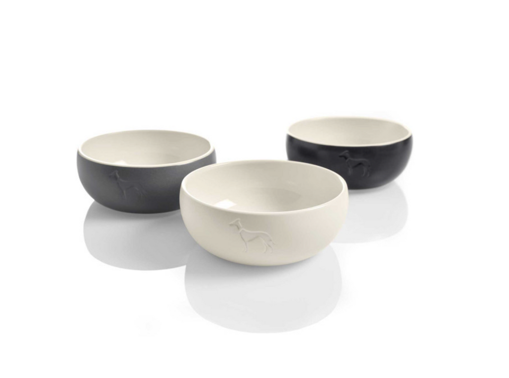 Ceramic dog bowls by Hunter