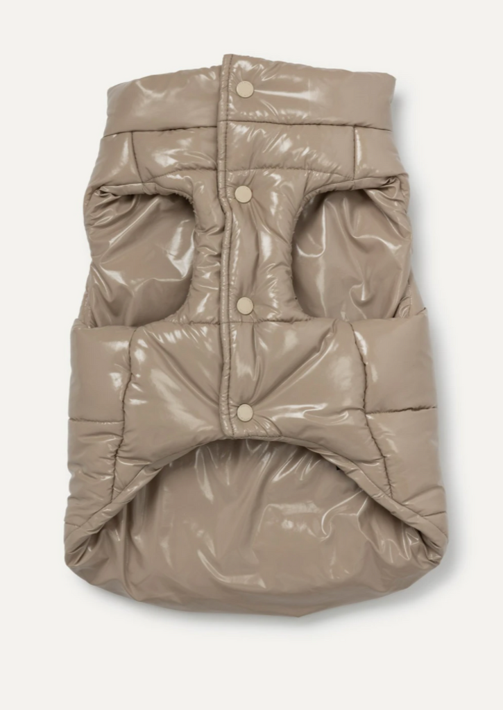 Arabella Puffer Vest Jacket - Sand - Dog Vest