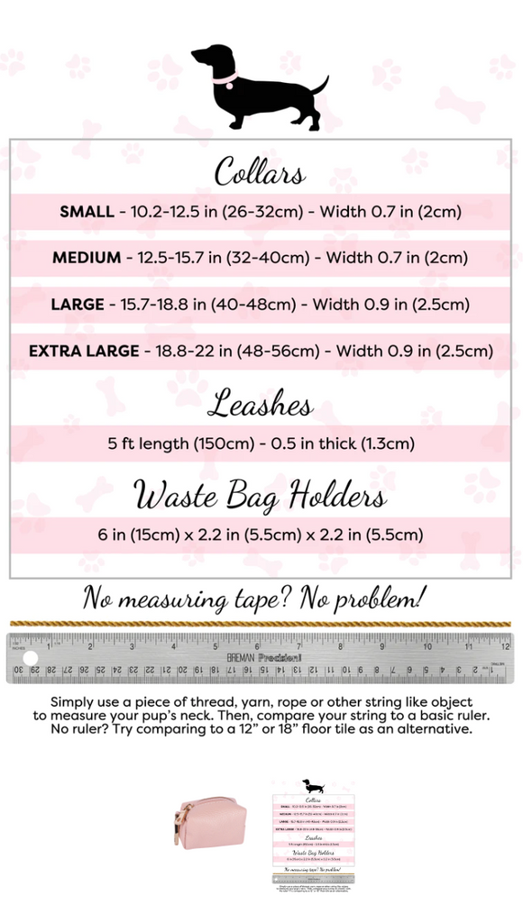 Dog size chart for dog collars