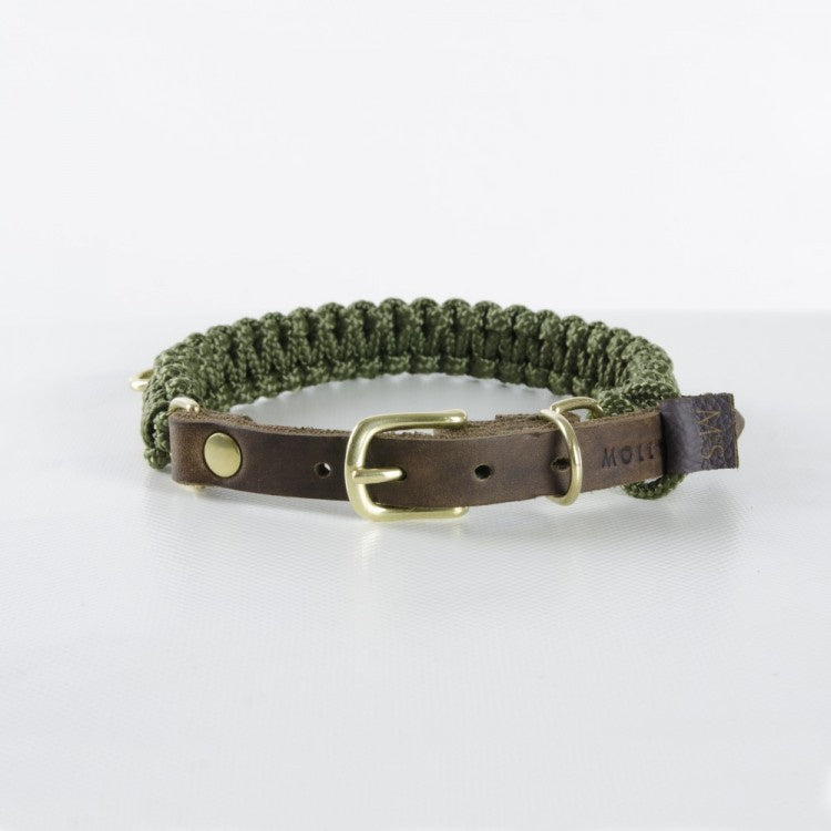 Touch of Leather Dog Collar - Military